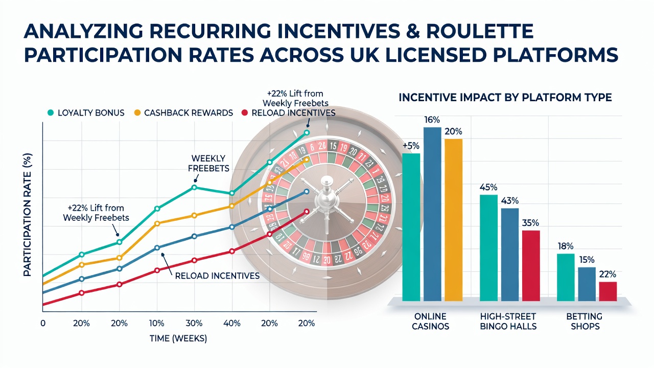 Graphs showing roulette participation trends linked to recurring incentives on licensed UK platforms