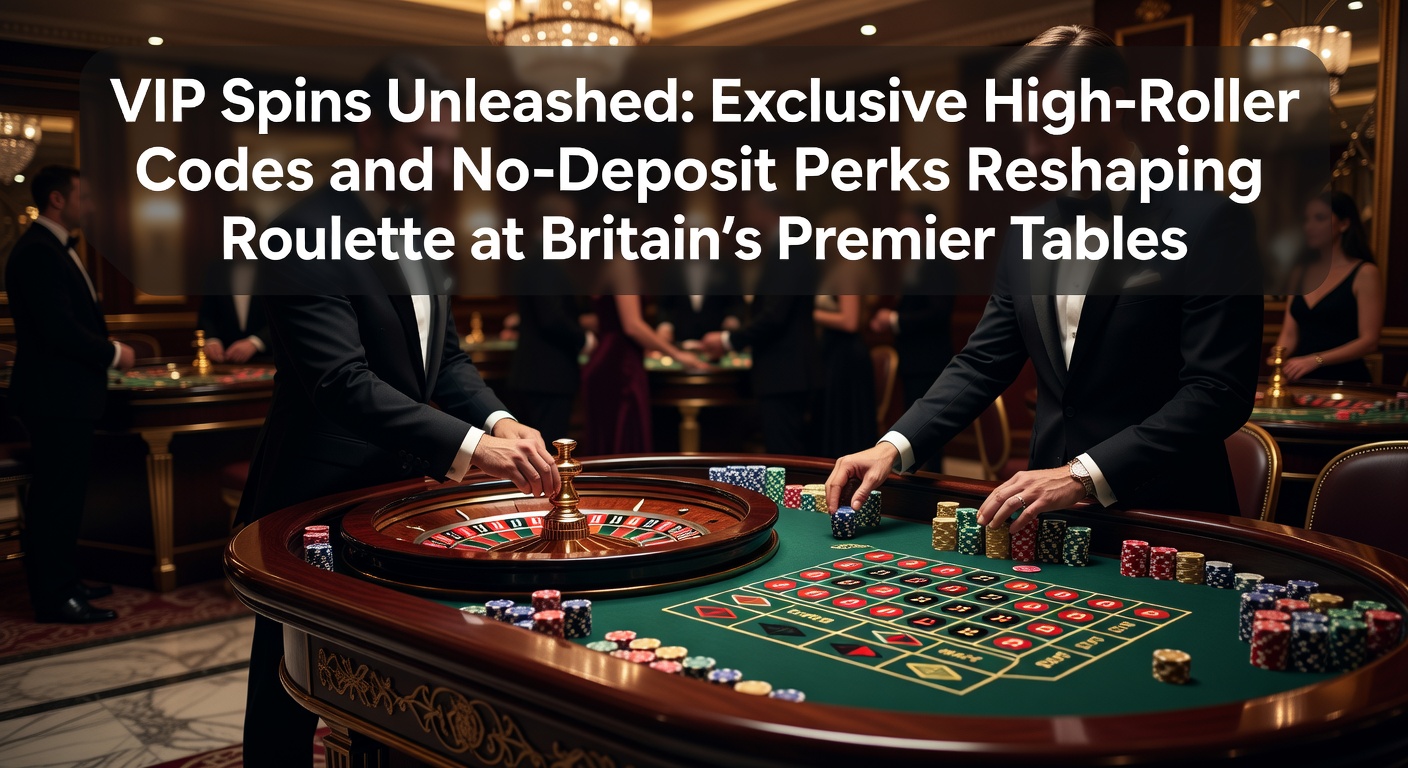 Glimpse of a lavish roulette table bathed in golden lights, high-stakes chips stacked high amid the spin of the wheel