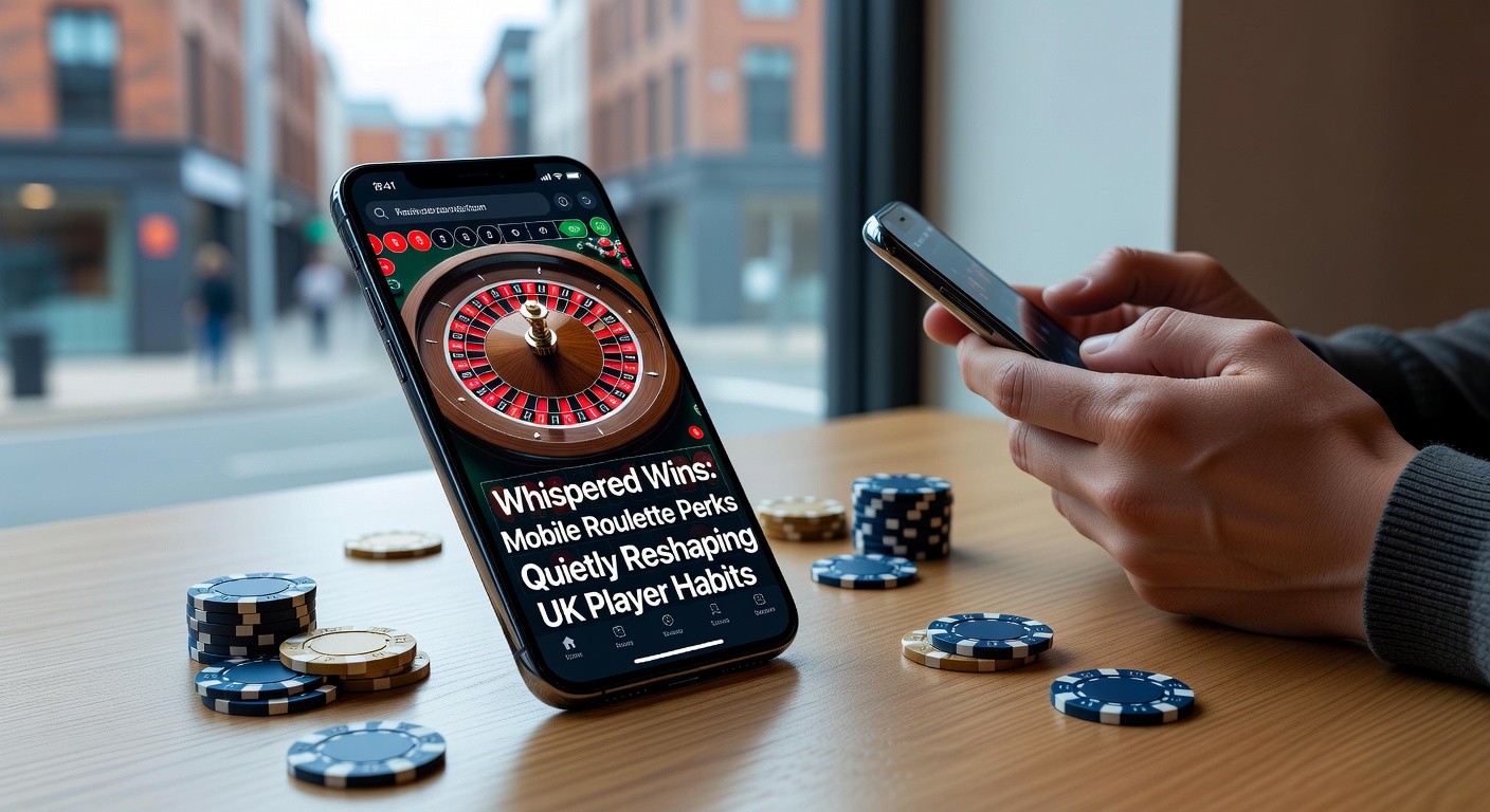 Smartphone displaying a mobile roulette game with bonus notifications popping up on screen, illustrating quick perks for UK players